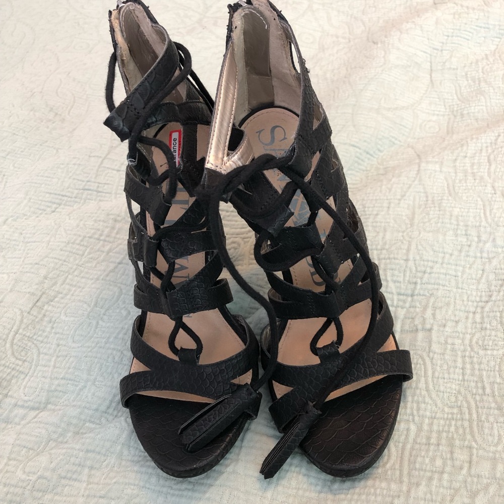Sam & Libby Strappy Heels w/back zipper - Picture 2 of 5